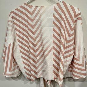 Light pink and white crop top, size M